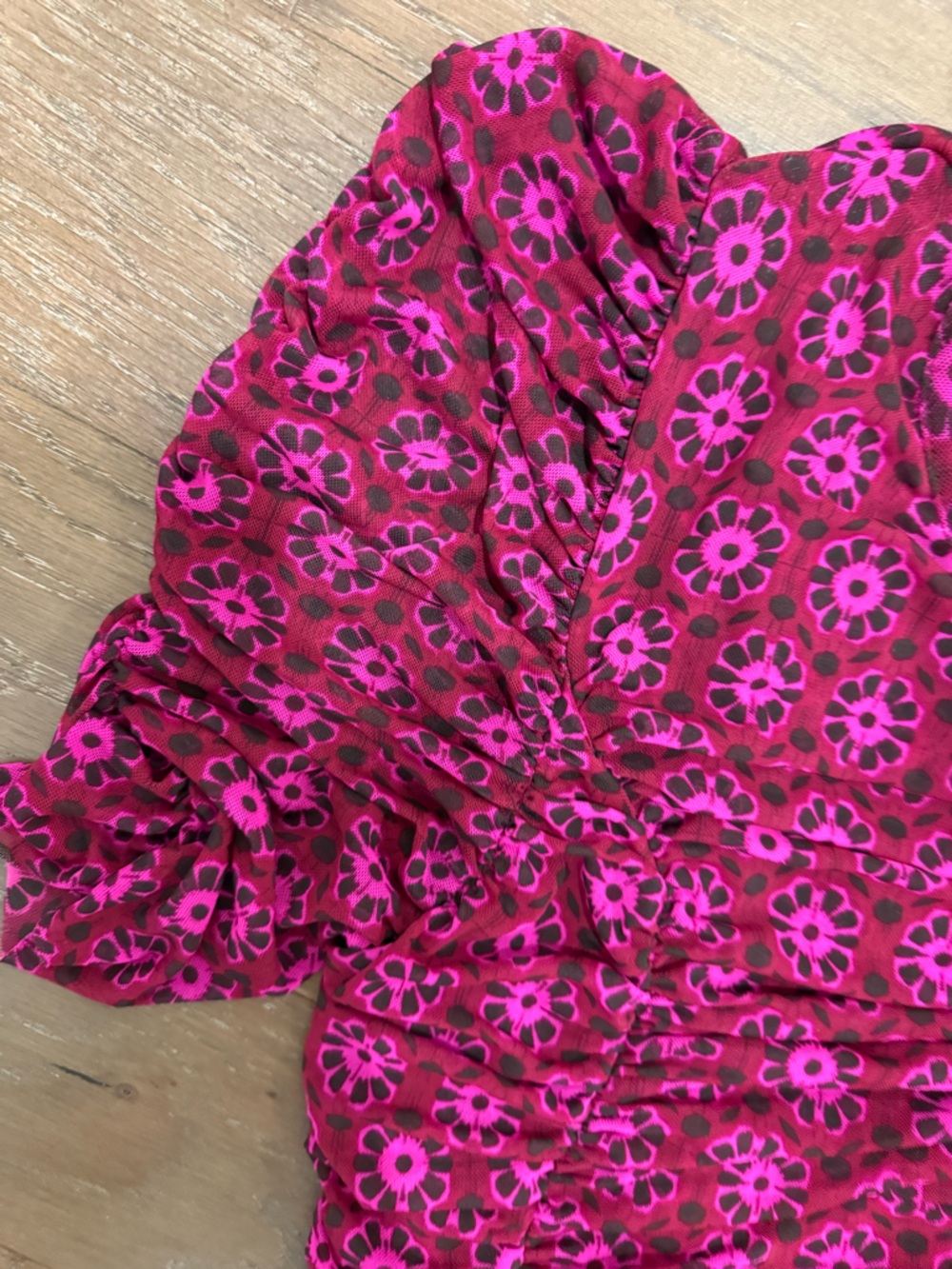 Free People Briella Midi Dress in Magenta Print Soft Stretch Flattering - Picture 6 of 8